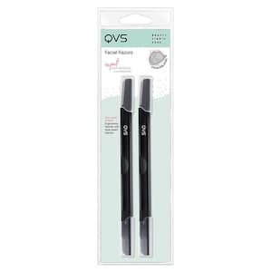 QVS Folding Facial Razors Black 2 PCS