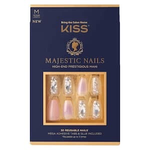 Kiss Majestic Jeweled Nails Medium Coffin KMA02C
