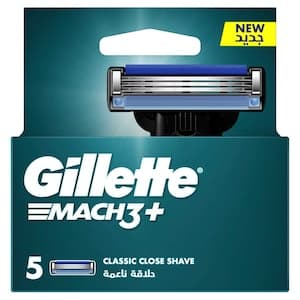 Gillette Mach3+ Men's Refillable Razor: 5 Blade Refills
