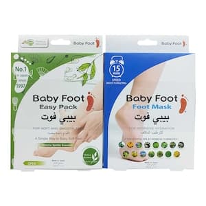 Baby Foot Original Exfoliant Matcha Vanilla Foot Peel Easy Pack With Intensive Hydration Foot Mask White Pack of 2