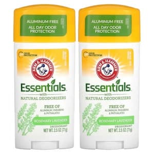 Arm & Hammer Essentials Rosemary Lavender Deodorant Clear 71g Pack of 2