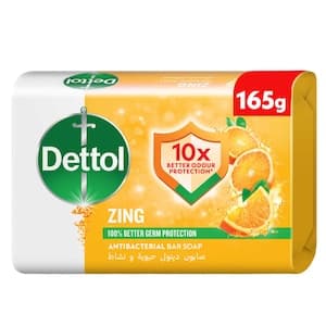 Dettol Zing Bar Soap, 165g