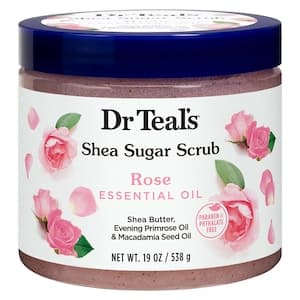 Dr Teal's Shea Sugar Scrub With Rose Essential Oil Pink 538g