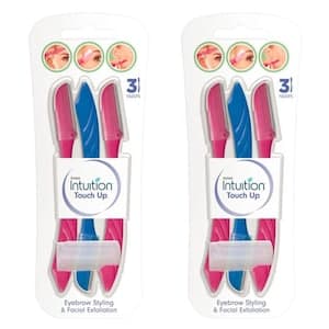 Schick Intuition Touch Up Eyebrow Styling And Facial Exfoliation 3 Razor Multicolour Pack of 2