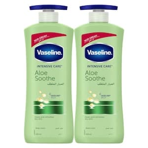Vaseline Intensive Care Aloe Soothe Body Lotion White 400ml Pack of 2