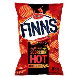 Tiffany Finns Crinkled Potato Chips Scorchin' Hot 85g