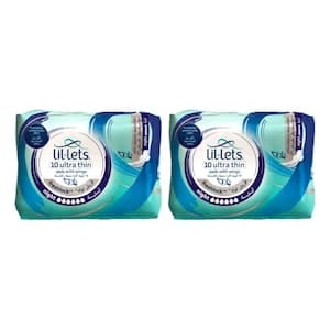 Lil-Lets Ultra Thin Pads With Wings Freshlock Night White 10 Pads Pack of 2