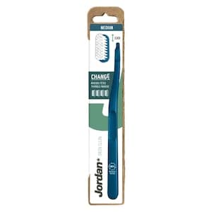 Jordan Change Green Clean Medium Replaceable Toothbrush Head Blue