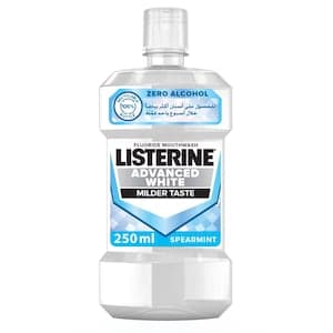 Listerine Advanced White Milder Taste Mouthwash Whitens & Protects 250ml