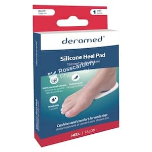 Deramed Silicone Heel Pad White Size Medium 1 Pair