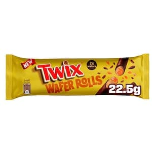 Twix Wafer Rolls Chocolate, 2 Rolls, 22.5g