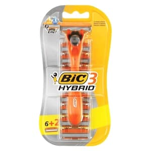 Bic Hybrid 3 Disposable Razor With Cartridge Set Orange 8 Razors