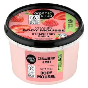 Organic Shop Strawberry And Milk Vitamin Body Mousse Pink 250ml