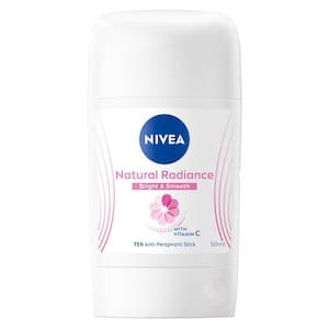 NIVEA Natural Radiance, Radiant & Smooth, Vitamin C Collagen Booster 72h Antiperspirant for Women, Stick 50ml