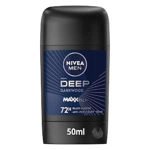 NIVEA MEN Deep MaxxTech Darkwood Stick with Black Carbon, 72H Odor & Sweat Protection, Warm Darkwood Scent, 50ml