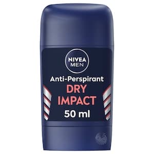 NIVEA MEN Dry Impact Anti-Perspirant Deodorant, Derma Active 72h Sweat Protection for Men, Stick 50ml
