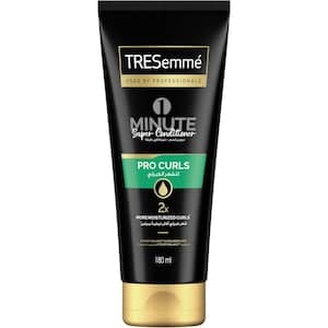 TRESemmé Pro Curls 1 Minute Super Conditioner, Intense Moisturization for Dry and Curly Hair, with Porosity Balance & Hyaluronic Acid, 2x More Hydrated Curls, 180ml