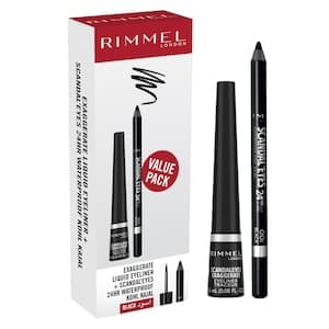 Rimmel London Scandal Eyes Exaggerate Eyeliner Black with Scandal Eyes Waterproof Kohl Kajal 001 Black