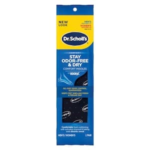 Dr.Scholl's Comfort Stay Odour-Free and Dry Insoles for Men and Women Size 7 to 13 and 5 to 10