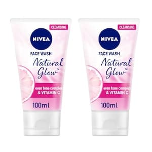 NIVEA Face Wash Cleanser Natural Glow 100ml Pack of 2