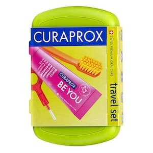 Curaprox Be You Gentle Everyday Whitening Toothpaste Watermelon with Toothbrush Travel Set Green