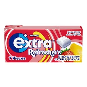 Wrigley's Extra Gum Refreshers Strawberry Citrus, Sugar Free Chewing Gum 7 Pieces