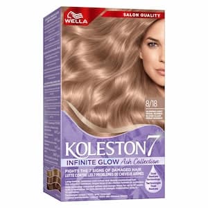 Wella Koleston 7 Infinite Glow Ash Collection Permanent Hair Colour 8/18 Glowing Light Pearl Blonde 125ml