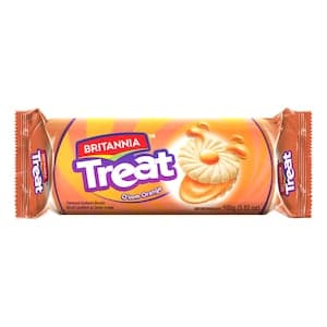 Britannia Treat O'som Orange Fruit Cream Flavoured Sandwich Biscuits 100g