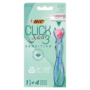 Bic Click Soleil 3 Sensitive Female Shaver Handle With Blades Pack of 4