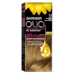 Garnier Olia No Ammonia Permanent Hair Colour Kit 7.1 Dark Ash Blonde