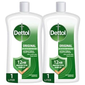Dettol Original Liquid Handwash Refill, Pine Scent, 1L Pack of 2