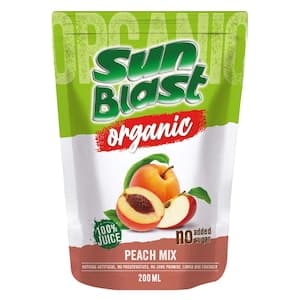 Sunblast Organic Peach Mix Juice, 200ml