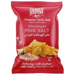 Family Harvest Premium Potato Chips Himalayan Pink Salt, 45g