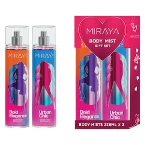Miraya Body Mist Bold Elegance and Urban Chic Valentine's Gift Set 236ml Pack of 2