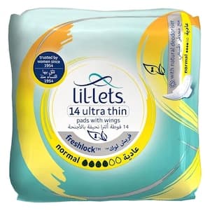 Lil-lets Ultra Thin Freshlock Normal Pads with Wings 14 Pads