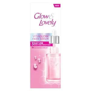 Glow & Lovely Vitaglow Face Serum, 5% Niacinamide Complex, Visibly Bright Skin in 3 Days, 30g