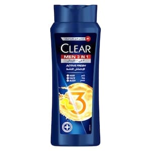 Clear 3in1 Shampoo for men, Active Fresh, 600ml