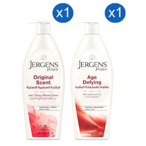 Jergens Original Scent Daily Moisturizer and Age Defying Daily Moisturizer 400ml Pack of 2