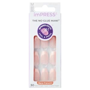 Kiss Impress The No Glue Mani French False Nails IFB02C, Bare, Medium
