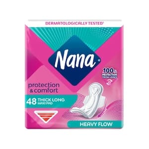 Nana Protection and Comfort Maxi Thick Long Pads, 48 Pads