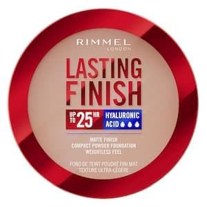 Rimmel London Lasting Finish 25H Hyaluronic Acid Matte Finish Compact Powder Foundation, 006 Rose Vanilla