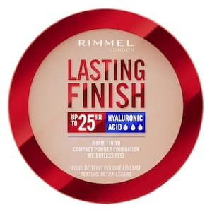 Rimmel London Lasting Finish 25H Hyaluronic Acid Matte Finish Compact Powder Foundation, 004 Rose Ivory