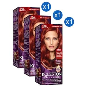 Wella Koleston Intense Hair Colour, 306/45 Red Passion, 110ml Pack of 3