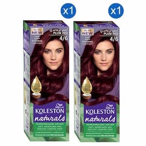 Wella Koleston Naturals Permanent Hair Colour Cream, 4/6 Plum Red, 110ml Pack of 2