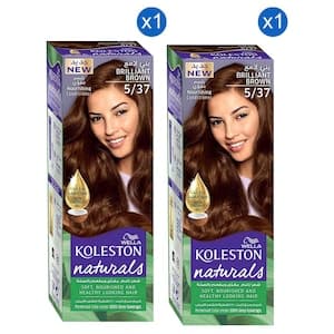 Wella Koleston Naturals Permanent Hair Colour Cream, 5/37 Brilliant Brown, 110ml Pack of 2