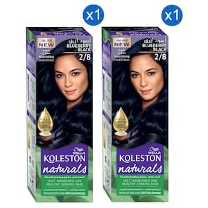 Wella Koleston Naturals Permanent Hair Colour Cream, 2/8 Blueberry Black, 110ml Pack of 2
