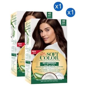 Wella Soft Colour Natural Hair Colour, 40 Medium Brown, Pack of 2
