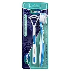 Enfresh The Power Duo Tongue Cleaner with Toothbrush Combo Pack