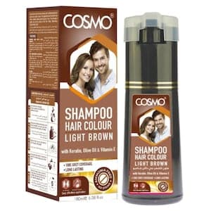 Cosmo Hair Colour Shampoo, Light Brown, 180ml
