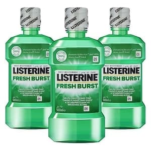 Listerine Daily Mouthwash Super Saver Pack, Fresh Burst, 500ml Pack of 3